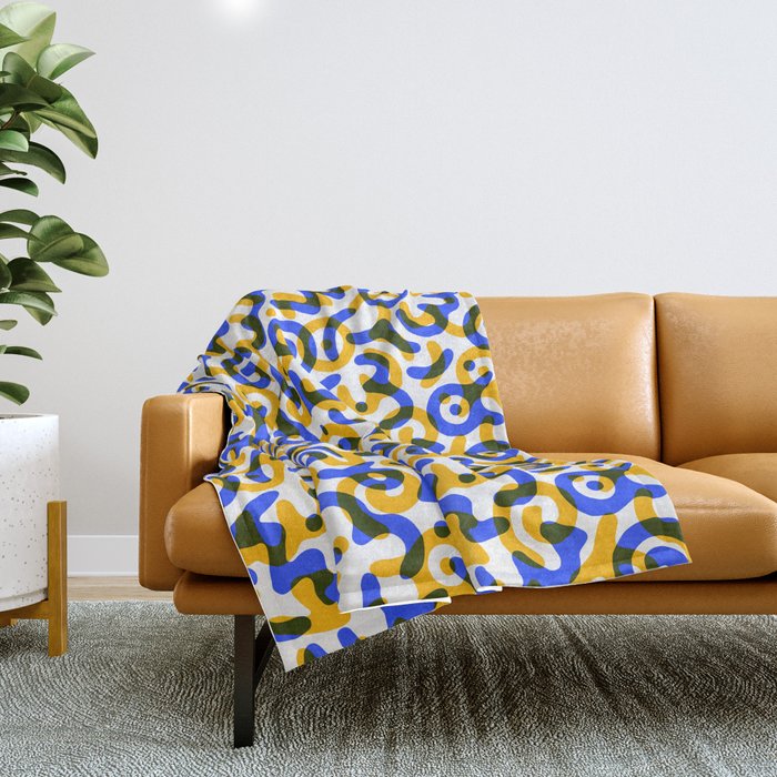 Abstract colorful doodle art pattern Throw Blanket Gallery Image 1