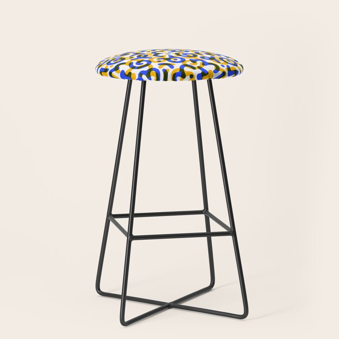Abstract colorful doodle art pattern Stool Gallery Image 1
