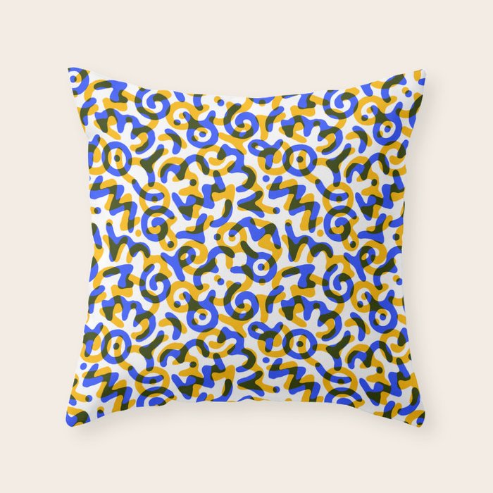 Abstract colorful doodle art pattern Throw Pillow Gallery Image 6