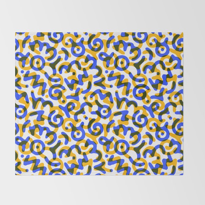 Abstract colorful doodle art pattern Throw Blanket Gallery Image 2