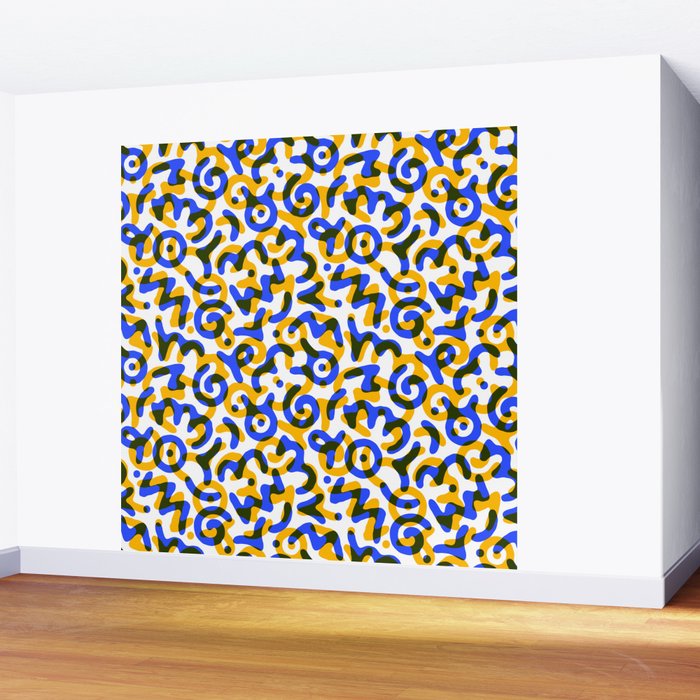 Abstract colorful doodle art pattern Wall Mural Gallery Image 2