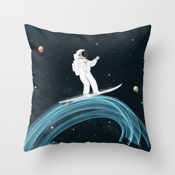 Space waves Throw Pillow Gallery Image 6