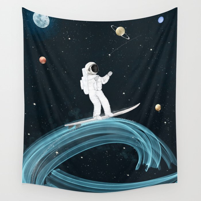 Space waves Wall Tapestry Gallery Image 4