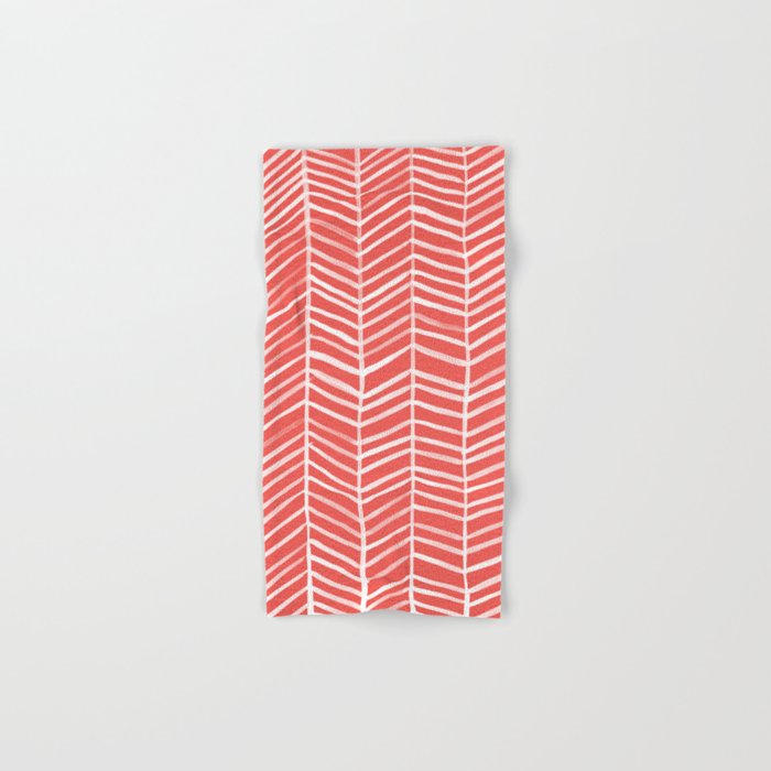 Coral Herringbone Bath Towel Gallery Image 1