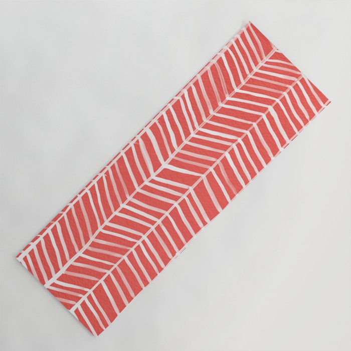 Coral Herringbone Yoga Mat Gallery Image 1