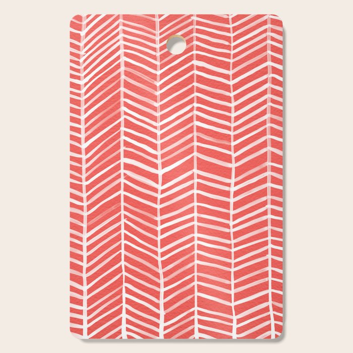 Coral Herringbone Cutting Board Gallery Image 1