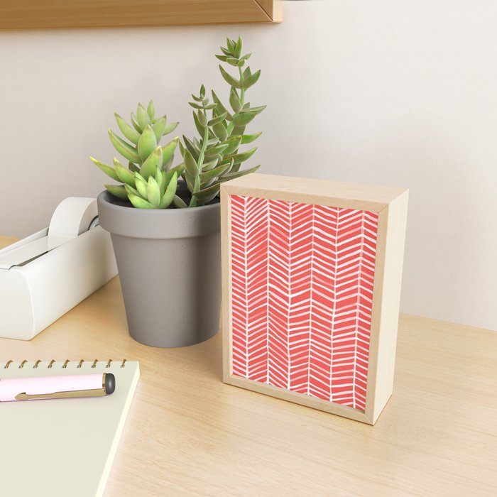 Coral Herringbone Mini Art Print Gallery Image 2