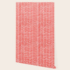 Coral Herringbone Wallpaper Gallery Image 2