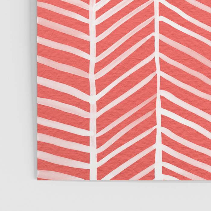 Coral Herringbone Poster Gallery Image 3