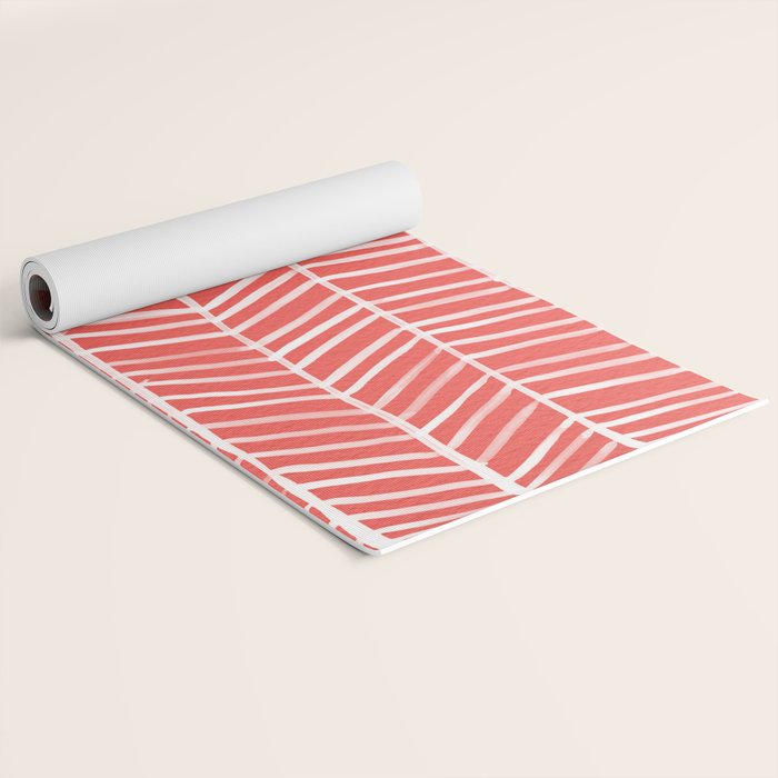 Coral Herringbone Yoga Mat Gallery Image 2