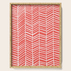 Coral Herringbone Serving Tray Gallery Image 1