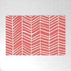 Coral Herringbone Welcome Mat Gallery Image 1