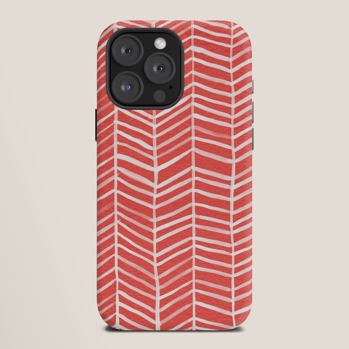 Coral Herringbone iPhone Case Gallery Image 12
