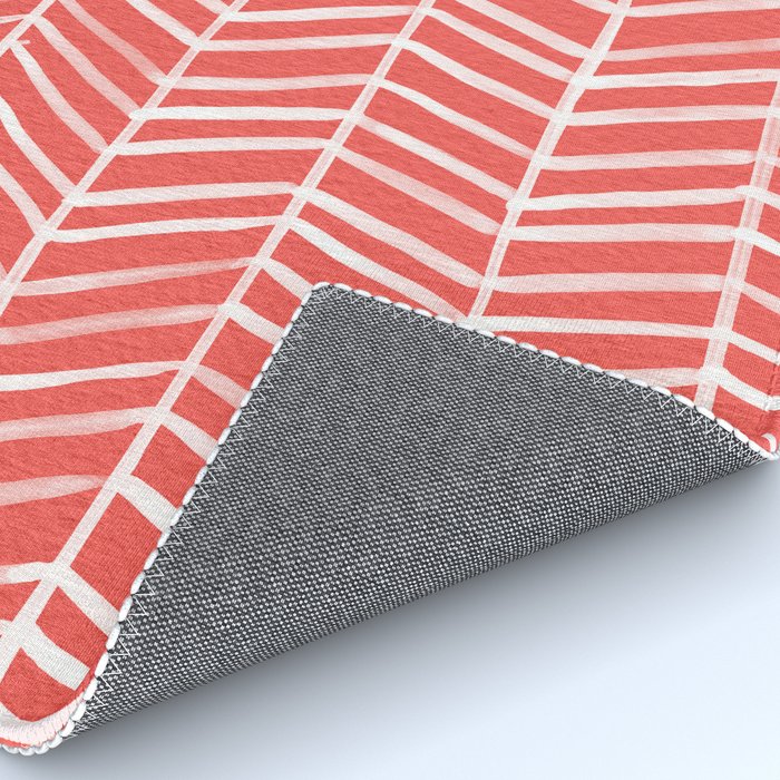 Coral Herringbone Rug Gallery Image 4