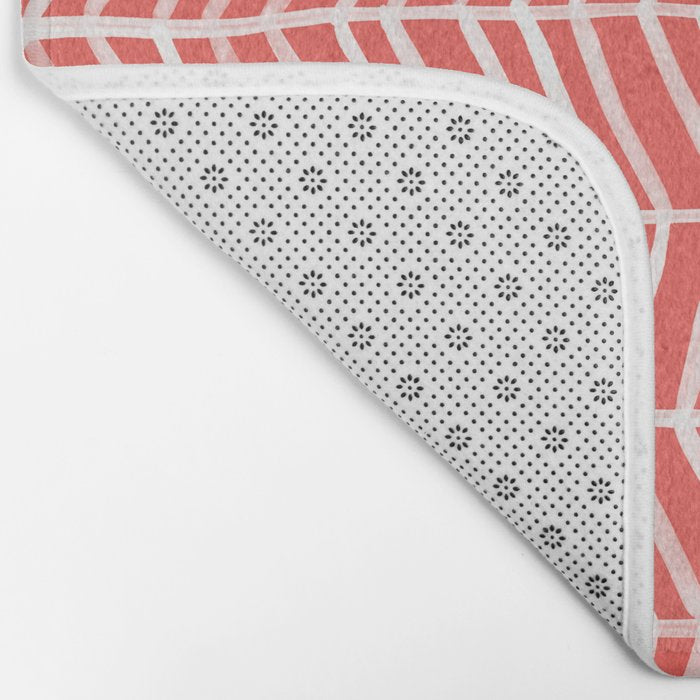 Coral Herringbone Bath Mat Gallery Image 2