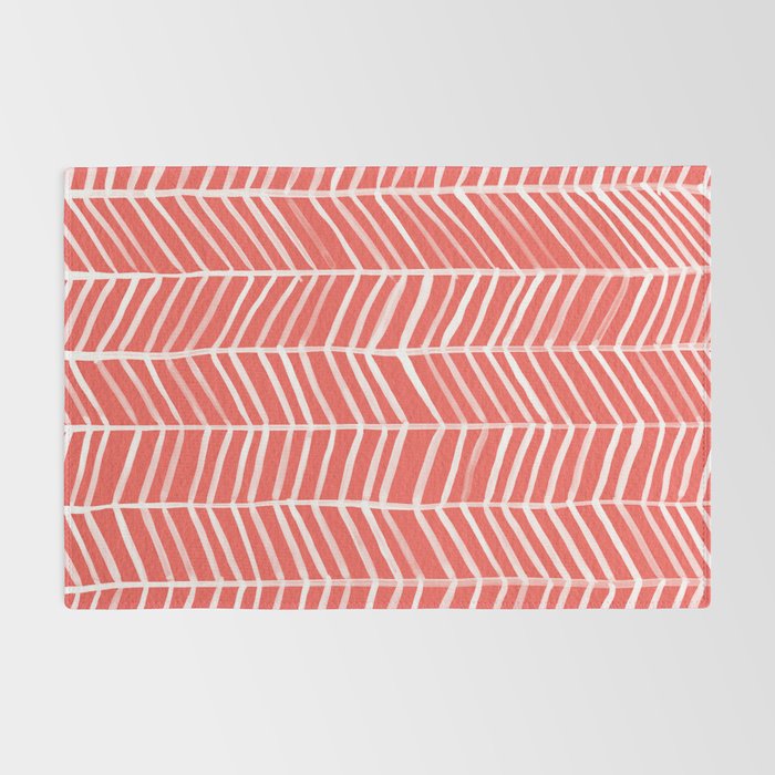 Coral Herringbone Rug Gallery Image 2