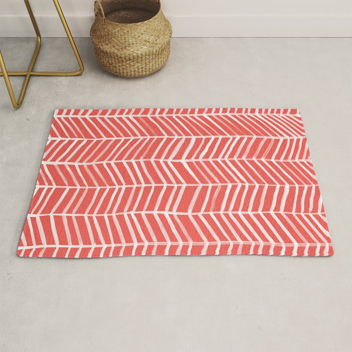 Coral Herringbone Rug Gallery Image 1