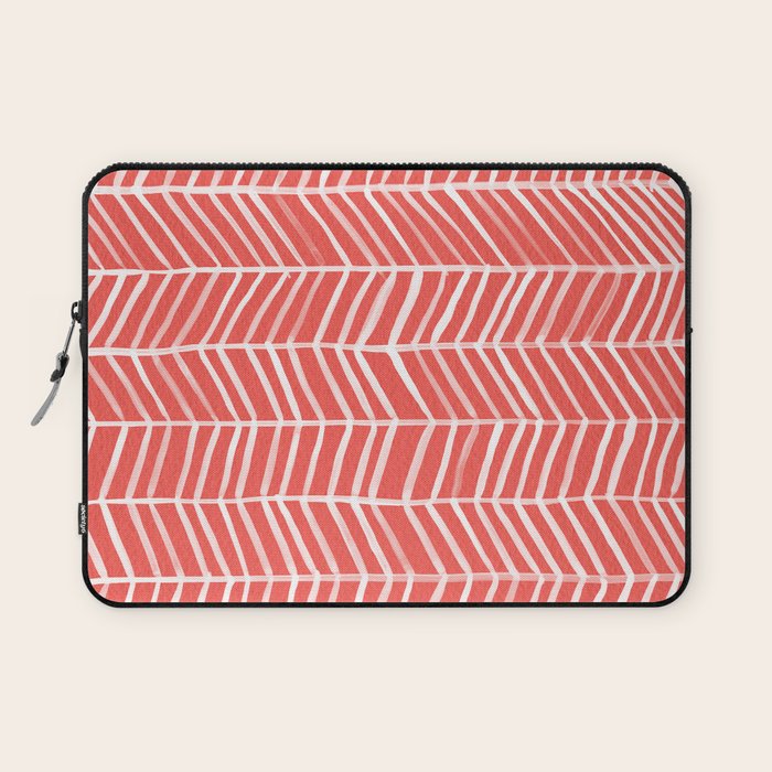 Coral Herringbone Laptop Sleeve Gallery Image 1