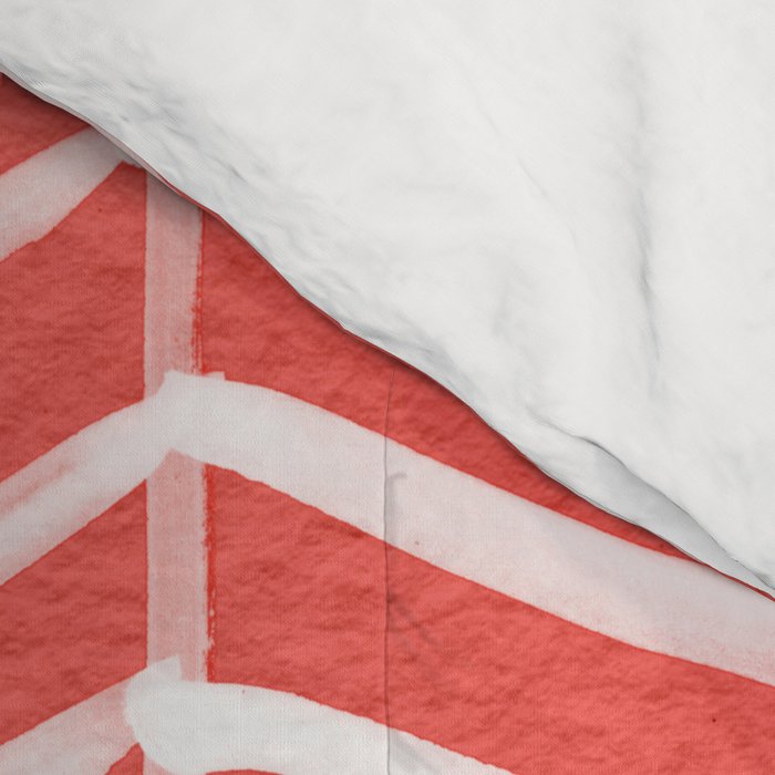 Coral Herringbone Comforter Gallery Image 4