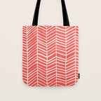 Coral Herringbone Tote Bag Gallery Image 1