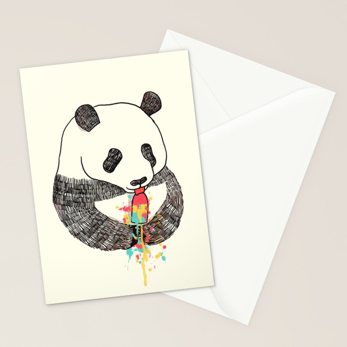 Panda Loves Ice Cream Stationery Card Gallery Image 2