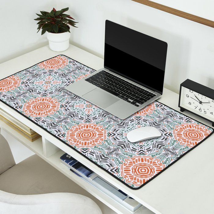 Modern brushstroke mosaic Desk Mat Gallery Image 2