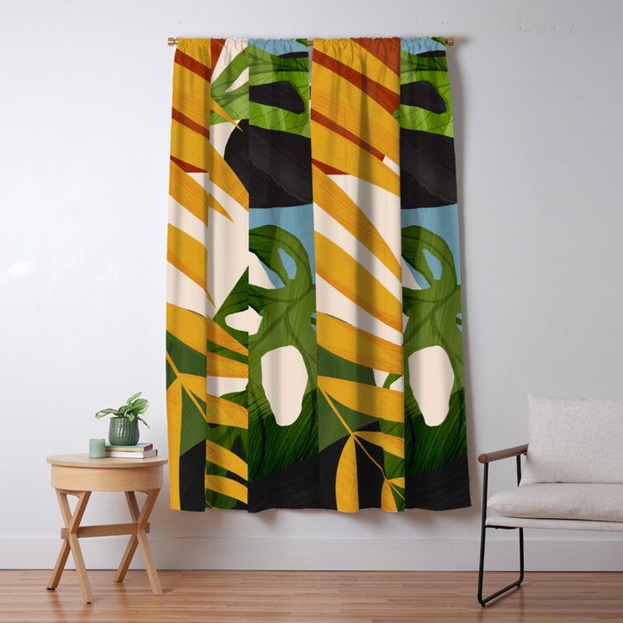 Abstract Tropical Art 2 Window Curtain Gallery Image 5