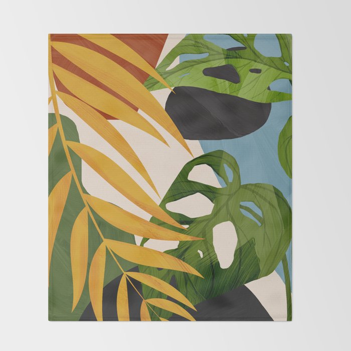 Abstract Tropical Art 2 Throw Blanket Gallery Image 2