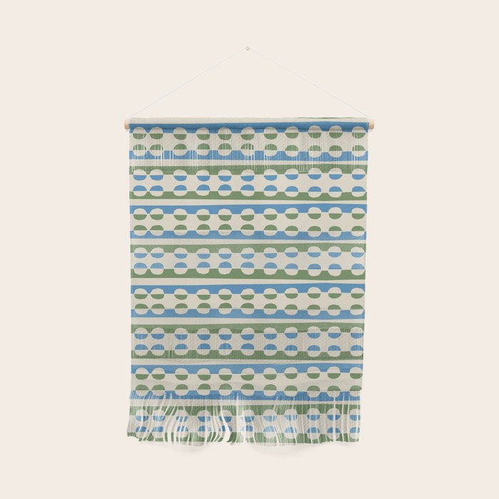 Dots and Lines - Blue and Green Wall Hanging Gallery Image 1