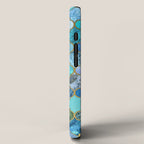 Cobalt Blue, Aqua & Gold Decorative Moroccan Tile Pattern iPhone Case Gallery Image 2