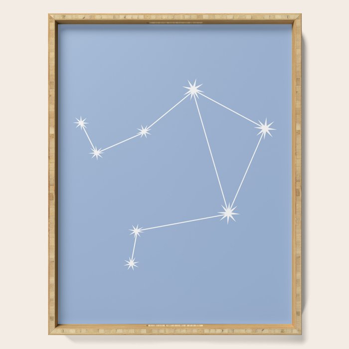 Libra Zodiac Star Constellation Line Art Sky Blue Serving Tray Gallery Image 1