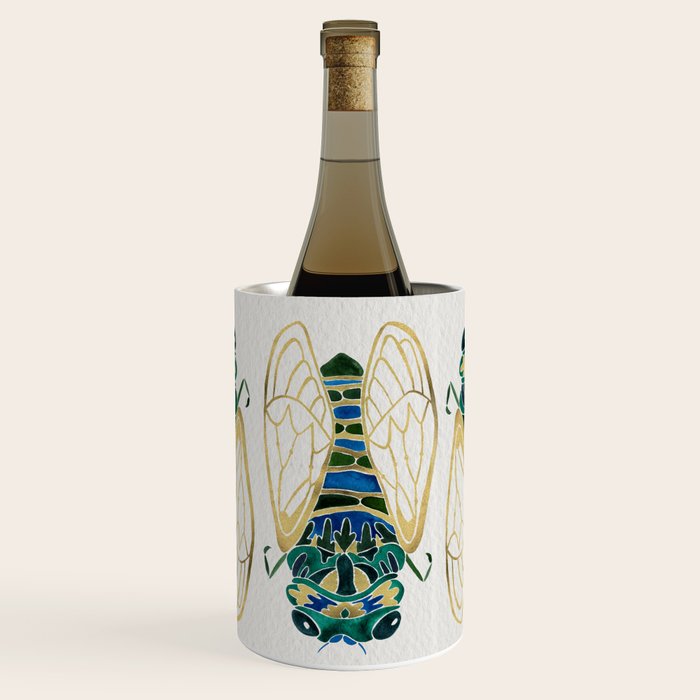Green & Gold Cicada Wine Chiller Gallery Image 1