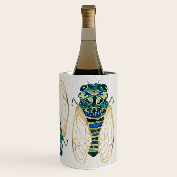 Green & Gold Cicada Wine Chiller Gallery Image 3