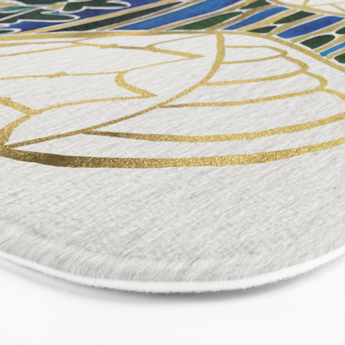 Green & Gold Cicada Bath Mat Gallery Image 3