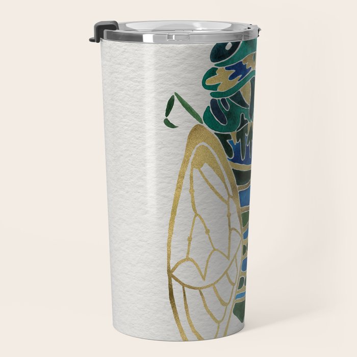 Green & Gold Cicada Travel Mug Gallery Image 3