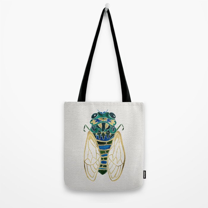 Green & Gold Cicada Tote Bag Gallery Image 2