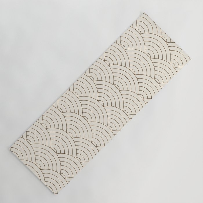 Waves (Cream & Chocolate) Yoga Mat Gallery Image 1