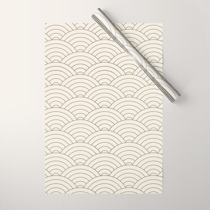Waves (Cream & Chocolate) Wrapping Paper Gallery Image 1