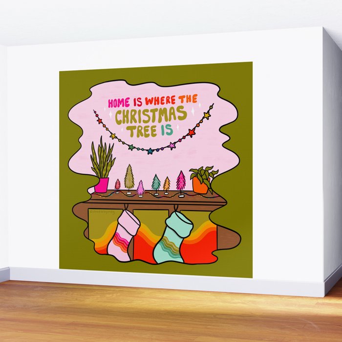 Home Is Where the Christmas Tree Is Wall Mural Gallery Image 2