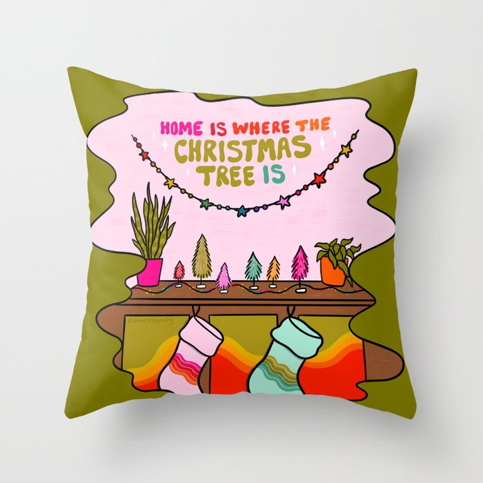Home Is Where the Christmas Tree Is Throw Pillow Gallery Image 6