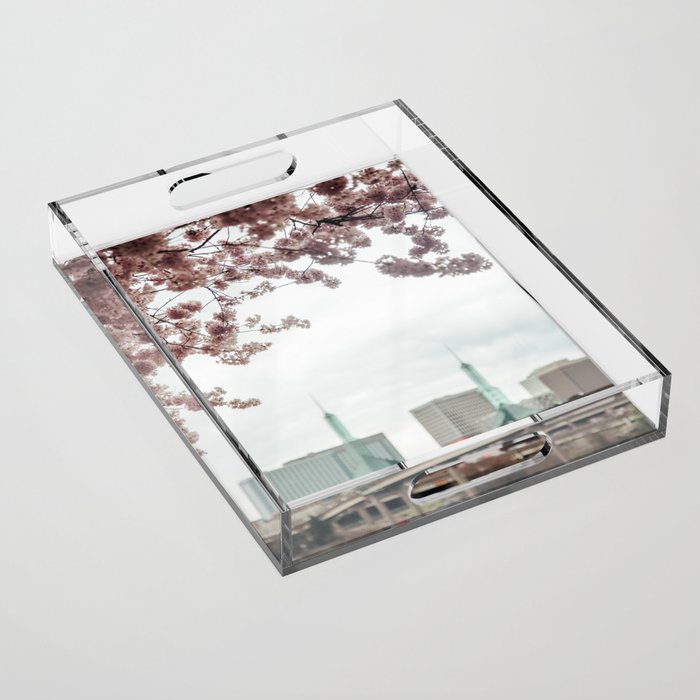 Cherry Blossoms Oregon Convention Center Acrylic Tray Gallery Image 1
