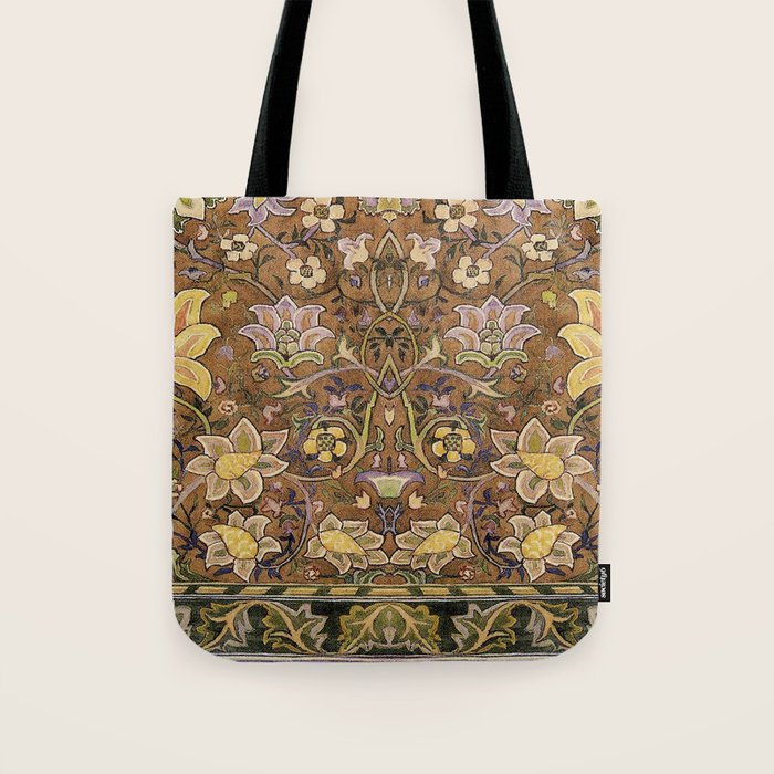 William Morris Antique Redcar Persian Floral Tote Bag Gallery Image 1