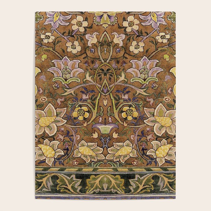 William Morris Antique Redcar Persian Floral Poster Gallery Image 1