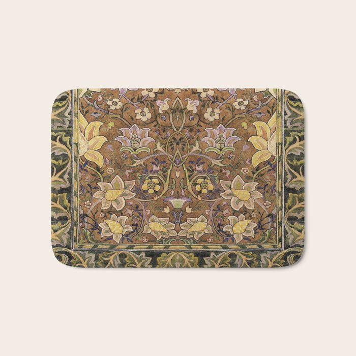 William Morris Antique Redcar Persian Floral Bath Mat Gallery Image 1