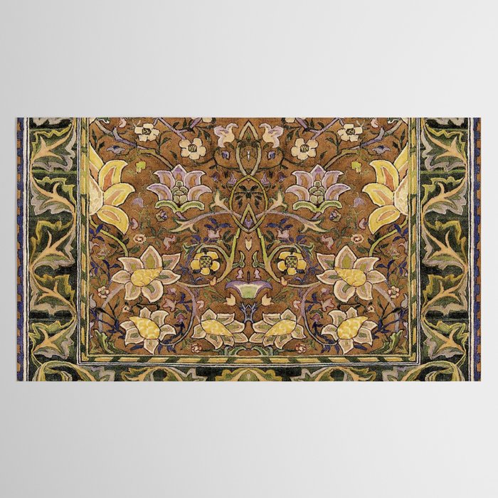 William Morris Antique Redcar Persian Floral Tablecloth Gallery Image 2