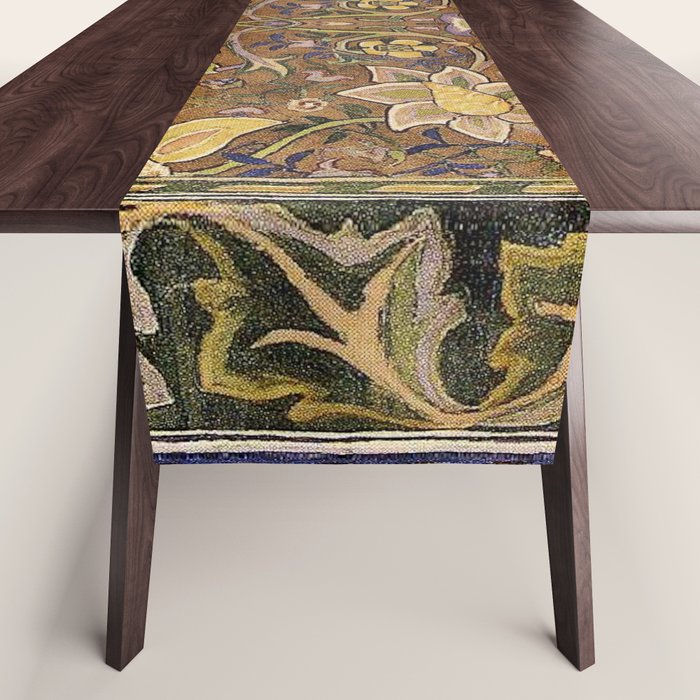William Morris Antique Redcar Persian Floral Table Runner Gallery Image 1