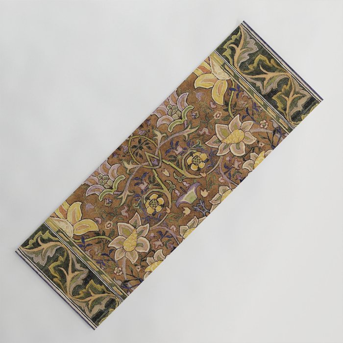 William Morris Antique Redcar Persian Floral Yoga Mat Gallery Image 1