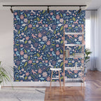 Dinosaur + Unicorn on Royal Blue Wall Mural Gallery Image 1