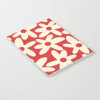 Daisy Time Floral Pattern in Retro Christmas Red and Cream Notebook Gallery Image 3