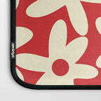 Daisy Time Floral Pattern in Retro Christmas Red and Cream Laptop Sleeve Gallery Image 3